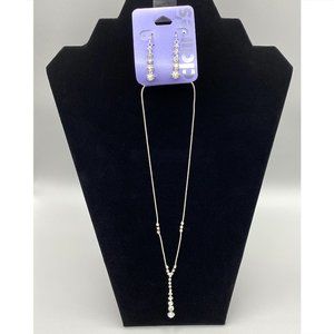 Clear Gem Necklace & Earring Set